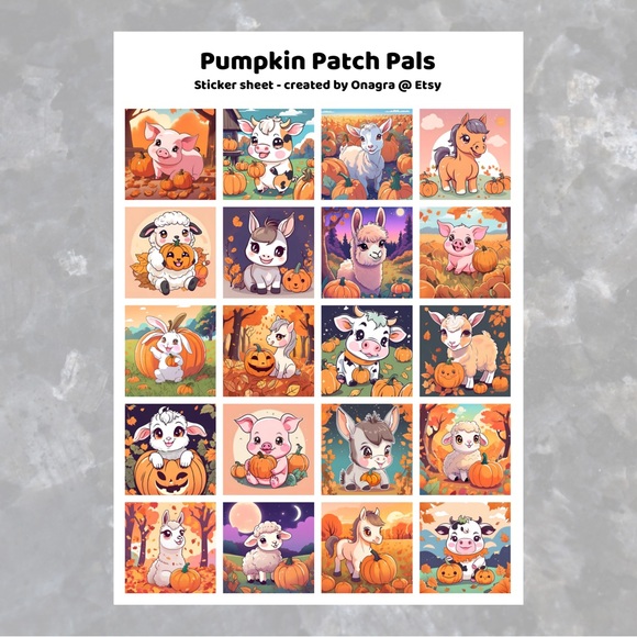 3 /💲20 Stickers! Anime animal & Pumpkin stickers - Picture 2 of 3
